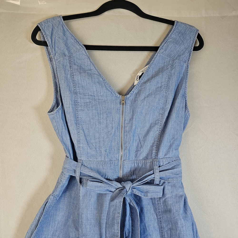 Zara Women's Denim Jumpsuit S Wide leg Pants Blue M - Picture 4 of 12
